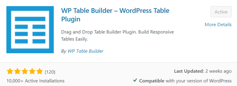 워드프레스 테이블 생성 wp table builder